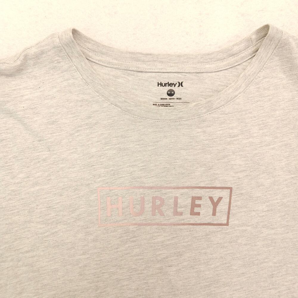 Hurley Casual Crew Neck Graphic Short Sleeve T-Shirt Mens Size Medium M Gray